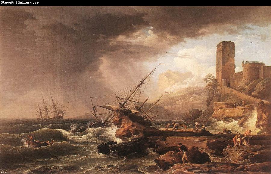 VERNET, Claude-Joseph Storm with a Shipwreck